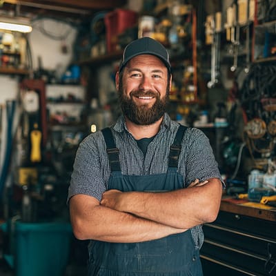 Flexible Business Line of Credit – Same-Day Access, Up to $500K Smiling small business owner in workshop representing line of credit benefits